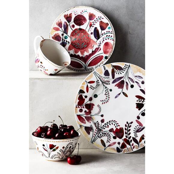 New Anthropologie Harvest Foliage " Oh Darling " Dinner Plate Single Replacement - Picture 1 of 6